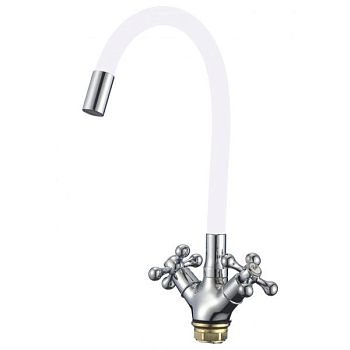 Смеситель для кухни с гибким изливом Fmark FM4319-02, хром