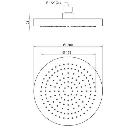 Bongio Pi7 Душевая головка, цвет хром, артикул 00886CRPR
