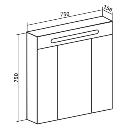 Зеркальный шкаф Runo  Парма 75 (00000001148), артикул 00000001148