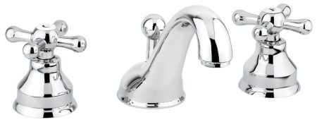 Смеситель Deco Classic с донным клапаном для раковины на 3 отверстия, цвет хром, артикул 12033CR