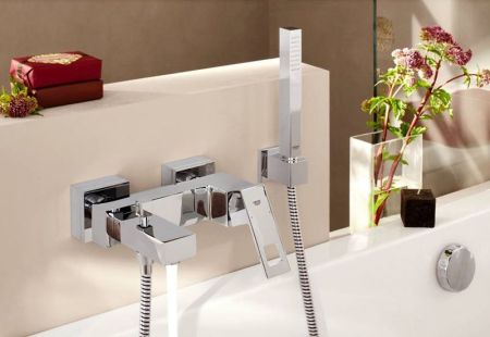 Смеситель для ванны GROHE Eurocube, хром (23140000), артикул 23140000