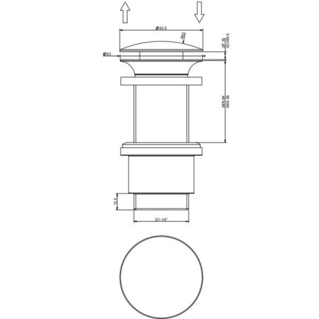 Gessi  Автоматический донный клапан “Stop&Go” для раковины без перелива, цвет Copper PVD, артикул 01423#030