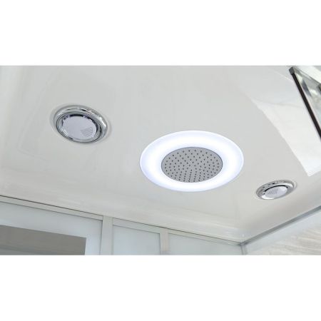 Душевая кабина Black&White Galaxy G5508 с гидромассажем профиль Серебристый хром задняя стенка Белая