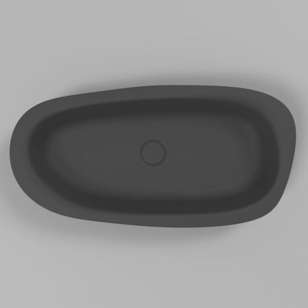 Умывальник WHITECROSS Moonstone E 70x35 (черный мат) иск. камень, артикул 0731.070035.201