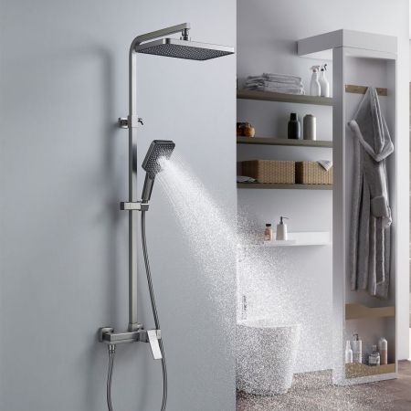 Душевая система Shevanik S4636T, оружейная сталь, артикул S4636T