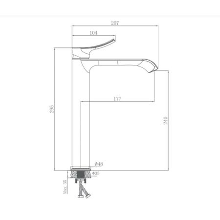 Смеситель для раковины HB11553, хром, артикул HB11553