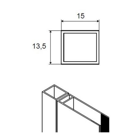 Расширительный профиль EXCELLENT Mazo 15 мм (хром), артикул KAEX.3090.CR