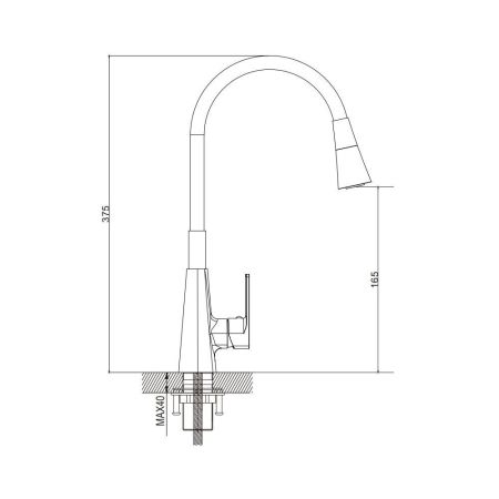 Смеситель для кухни с гибким изливом Raffine F313C-1, белый