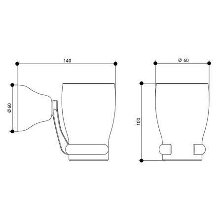 Bongio Axel Стакан подвесной, 140х100 мм, цвет золото 24к., артикул 15014OR00