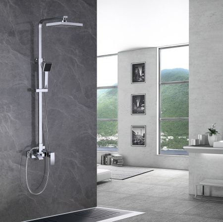 Душевая стойка ABBER Wasserfall AF8616 с изливом, хром