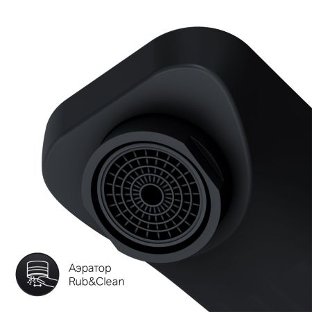 F90A72222 Gem, смеситель д/умывальника, монтируемый в стену, чёрный, шт., артикул F90A72222