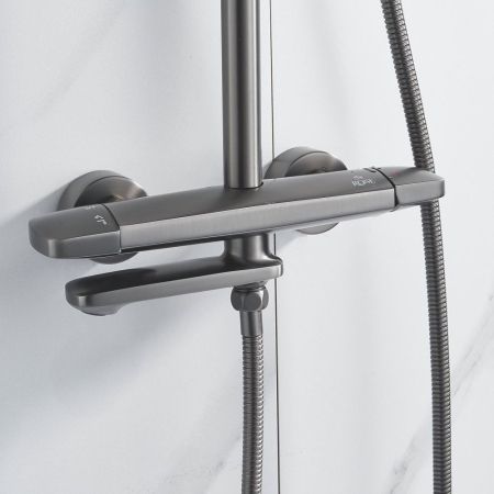 Душевая система Rose R3936T, оружейная сталь, артикул R3936T