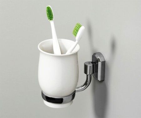 Стакан для зубных щеток WasserKRAFT K-24128 Хром Белый