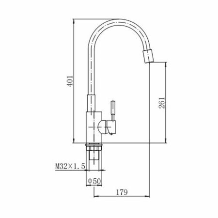 Смеситель для кухни с гибким изливом FASHUN A4053+B02, хром/оранжевый