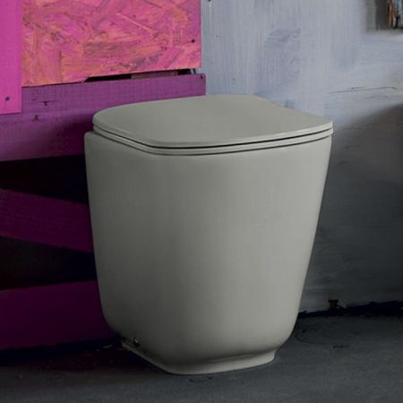 Kerasan Tribeca Унитаз напольный пристенный 55 см БЕЗОБОДКОВЫЙ, c креплением WB5N, цвет: Grigio matt, артикул 511859 Grigio matt