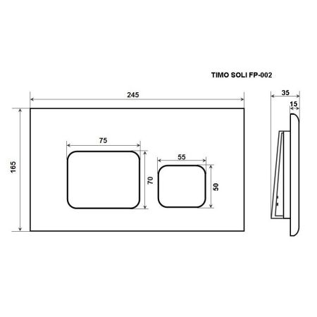 Клавиша смыва TIMO FP-002, хром, артикул FP-002