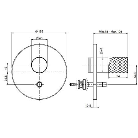 Fima Carlo Frattini Spillo Tech Смеситель для душа, встраиваемый, переключателем на 2 источника, цвет: чёрный матовый, артикул F3039TE2XNS