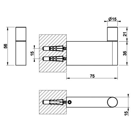 GESSI HABITO TRAME Крючок, цвет Black Metal Br. PVD, артикул 70323#707