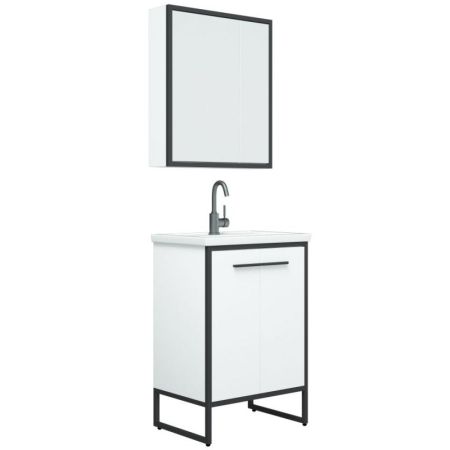 Зеркало-шкаф "Айрон 60", черный/белый, артикул SD-00000392