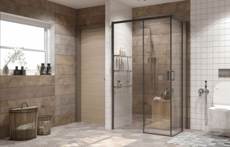 Душевой уголок Ambassador Queen Black 11011205L, прямоугольный, профиль черный, 120х80 см, артикул 11011205L