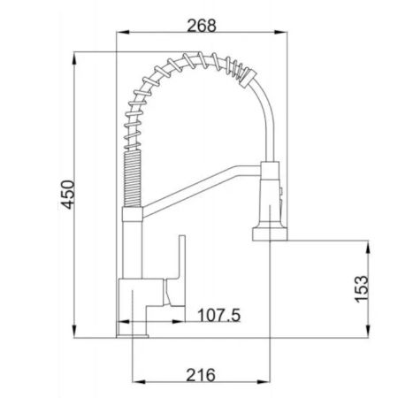 Смеситель для кухни с гибким изливом и режимом душ Haiba HB73826, хром