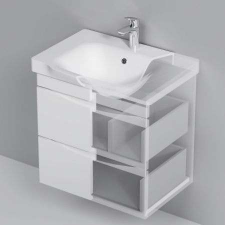 M80FHX0652WG Like, База под раковину, подвесная, 65 см, 2 ящика, белый, глянцевая, шт, артикул M80FHX0652WG