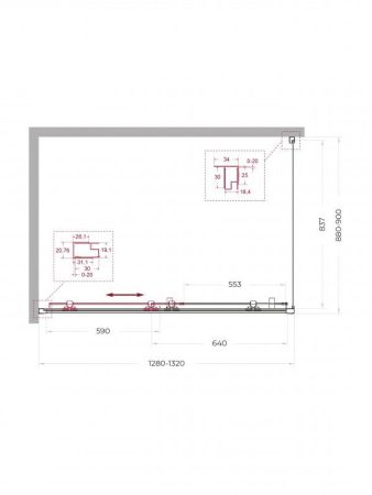 UNO-195-AH-1-110/80-C-NERO Душевой уголок, артикул UNO-195-AH-1-110/80-C-NERO