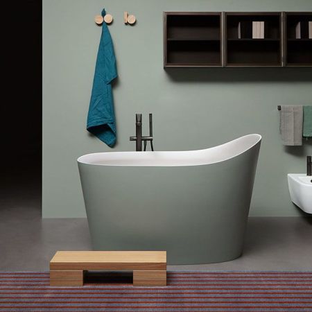 ANTONIO LUPI MASTELLO Ванна отдельностоящая 1350х750х870 мм, с нажимн донным клап, сифоном и гибким шлангом, Flumood, внешн окраска Lambretta goffrato, артикул MASTELLO.5109