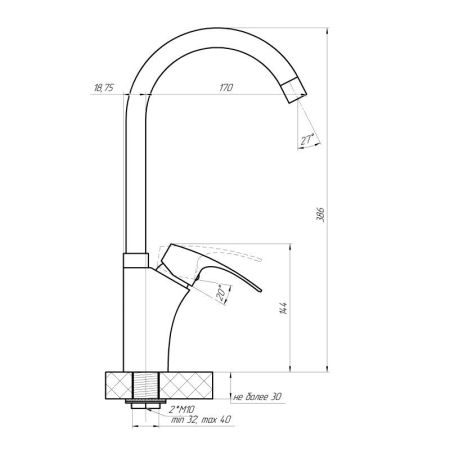 Смеситель для кухни Сантаком stMIRA 7823, хром