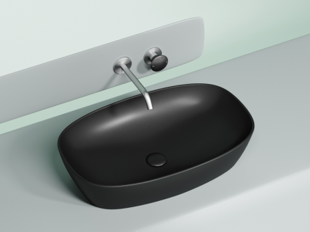 Умывальник чаша накладная овальная (цвет Черный Матовый) Элемент (Element) 610x385x140мм, артикул CN6049MB