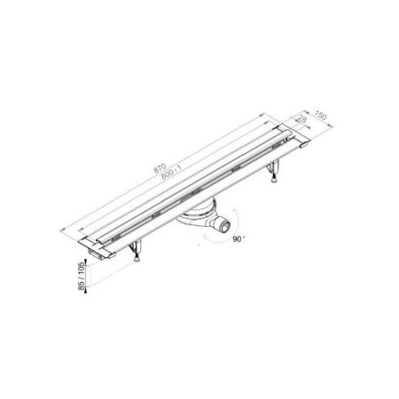 Душевой уголок Ambassador Diamond 12011104R-PR2, прямоугольный, линейный трап, 120х80