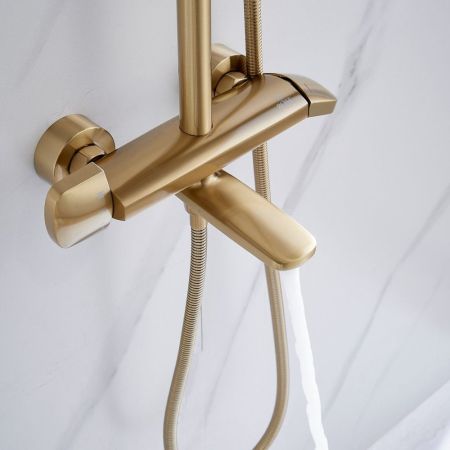 Душевая система Rose R3936G, золотой сатин, артикул R3936G