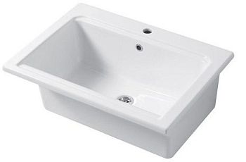 DС Landscape SCOTLAND, накладная и встраиваемая постирочная раковина 71х51хh28 см, c 1 отверстием, цвет белый глянцевый