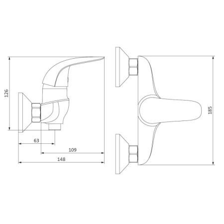 312000001_xx Eclipse, смеситель для душа, хром