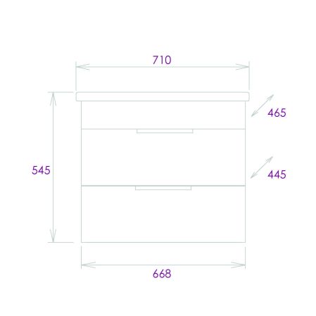 Тумба Onika Легран 70 подвесная, дуб галифакс (ум. Фостер 70), артикул 107048