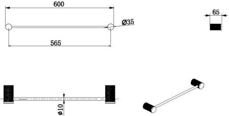 Держатель для полотенца Allen Brau Priority 4.0 6.31D11-MG графит браш, артикул 6.31D11-MG