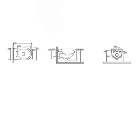 KERASAN Aquatech Унитаз подвесной, Безободковый,550х365 мм, цвет белый