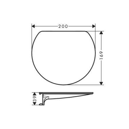 Полка, Hansgrohe, WallStoris, ширина, мм-200, глубина, мм-169, тип установки-на штанге кликом, материал-пластик, цвет-чёрный матовый, артикул 27915670