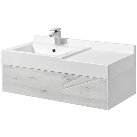 Тумба под раковину Акватон Сакура 100 1A234901SKW80 подвесная Ольха наварра Белый глянец, артикул 1A234901SKW80