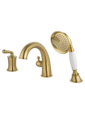 Смеситель на борт ванны WONZON & WOGHAND STEAM, Брашированное золото (WW-88659008-BG), артикул WW-88659008-BG