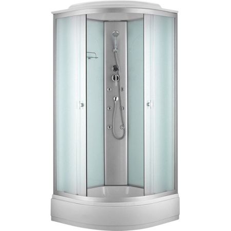 Душевая кабина Niagara NG-3302G 100x100 стекло матовое задние стенки Белые, артикул 33021424G