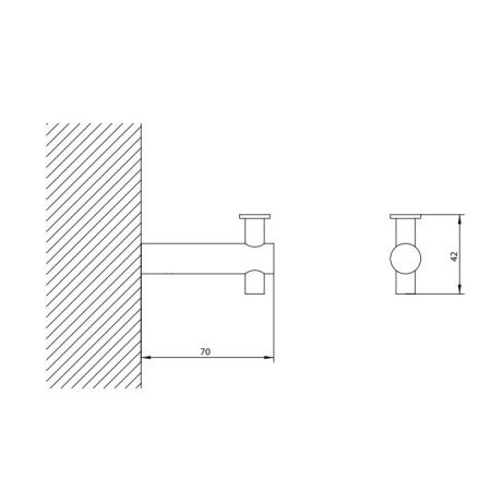 Bongio T Крючок, хром Bongio T Крючок, хром