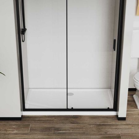 Душевая дверь City VDS-5CT110CLB, 1100, черный, стекло прозрачное, артикул VDS-5CT110CLB