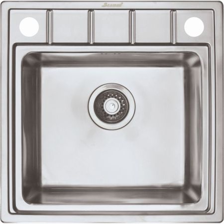 Мойка Seaman Eco Roma SMR-5050A, 2 отверстия (Ø35мм), комплектация с вентиль-автоматом, артикул SMR-5050A.B