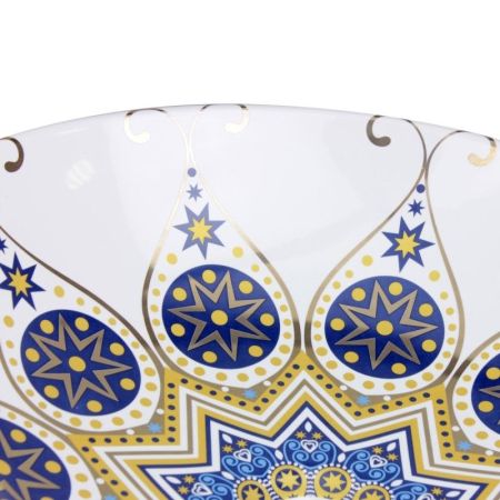 Раковина чаша Bronze de Luxe Lotos 5008, белый/синий, артикул 5008