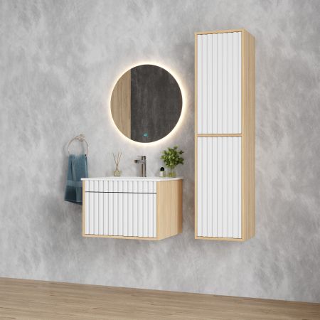 Пенал Onika Дайлер 35 подвесной белый/дуб сонома, универсальный