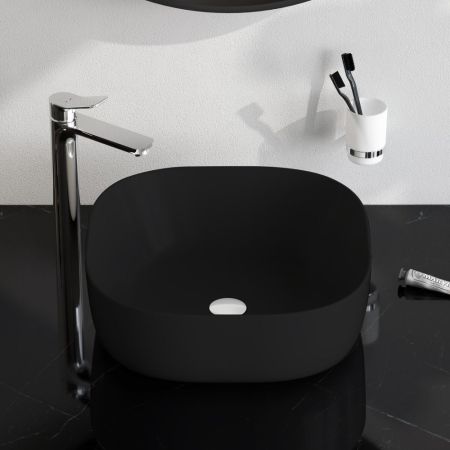 M8FWCC30430BM Func Раковина накладная, квадрат, 43 см, цвет черный матовый, артикул M8FWCC30430BM