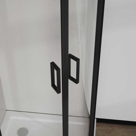 Душевые уголки Vincea Душевой уголок City VSQ-5CT900CLB, 900*900, черный матовый, стекло прозрачное ,, артикул VSQ-5CT900CLB