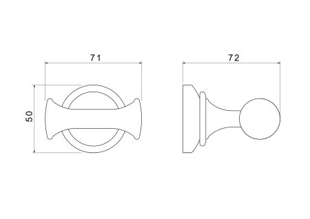 Крючок двойной AQUATEK, полир. золото AQ4502PG КЛАССИК, артикул AQ4502PG
