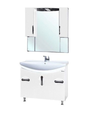 Зеркало со шкафом Bellezza Лагуна 105 4612118000016 с подсветкой Белое, артикул 4612118000016